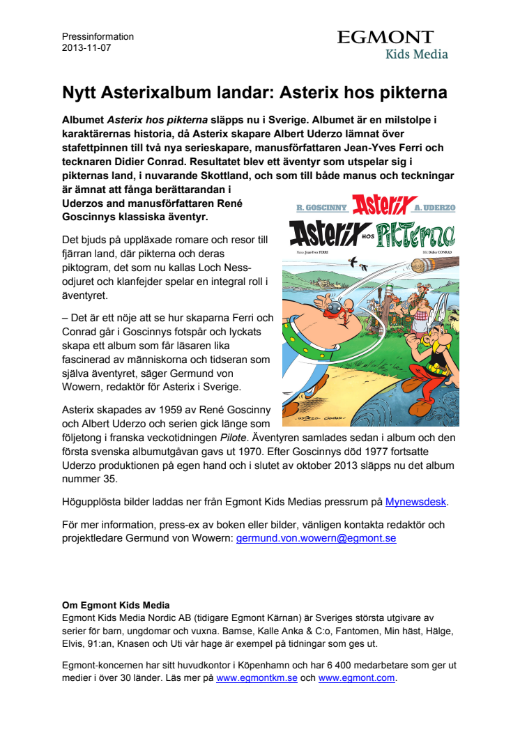 Nytt Asterixalbum landar: Asterix hos pikterna 