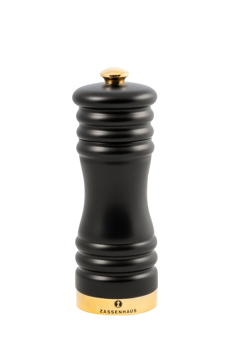 Zassenhaus - Pepparkvarn matt svart/guld 15 cm