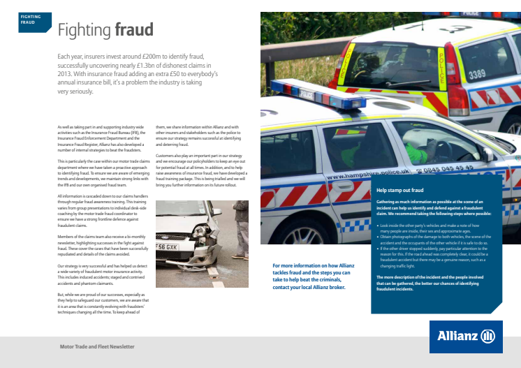 Motor newsletter March 2015 - Fighting Fraud
