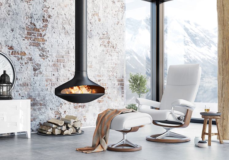 Stressless Aura Signature, vist i hud Batick Snow/eikbeis