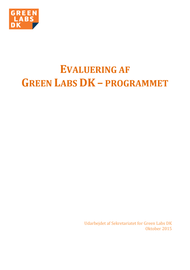 Evaluering af Green Labs DK programmet