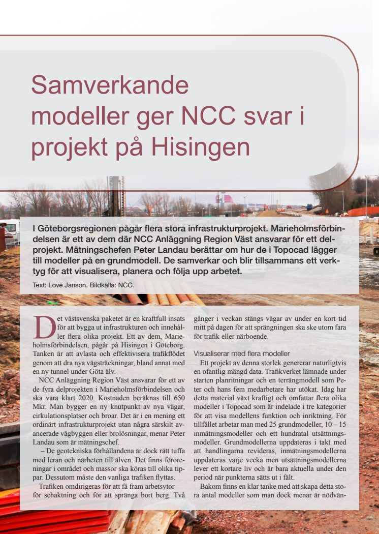 Samverkande  modeller ger NCC svar i projekt på Hisingen