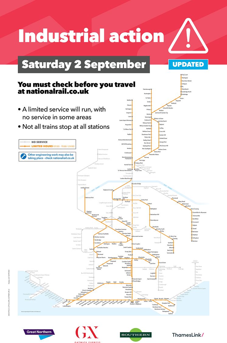 GTR routes operating on strike day 2 Sept 2023