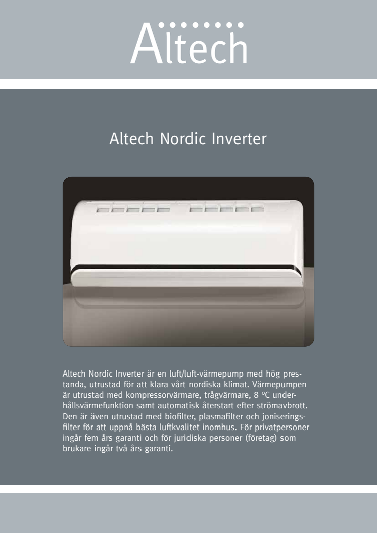 Altech Nordic inverter - Produktblad