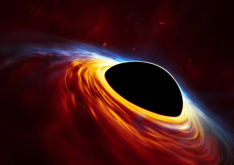 Supermassive black hole with torn-apart star (artist's impression) 
