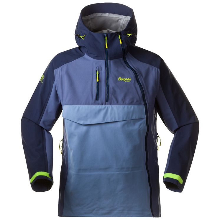 Lifjell Anorak - Navy/Dusty Blue/Neon Green