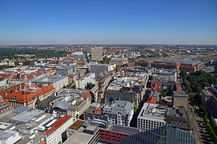 Blick auf die Leipziger Innenstadt