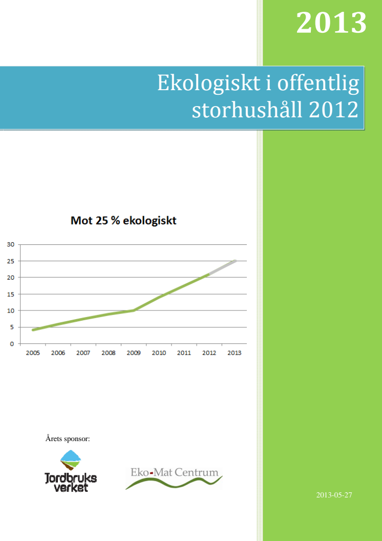 Ekologiskt i offentliga storhushåll 2012, rapport 2013