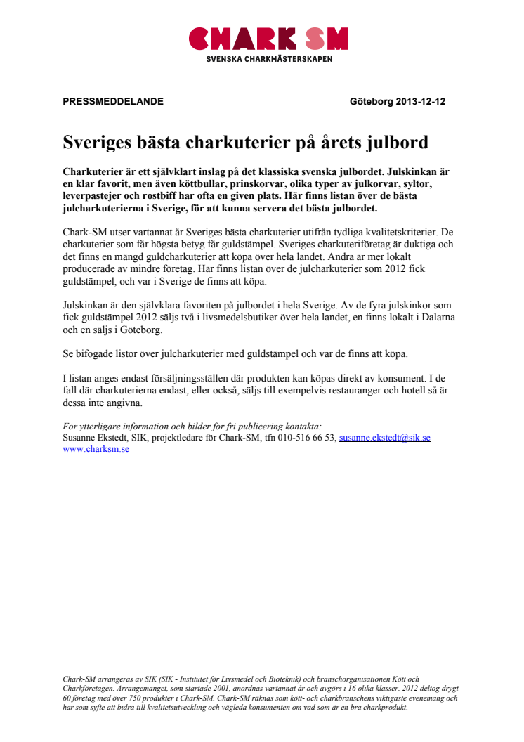 Sveriges bästa charkuterier på årets julbord