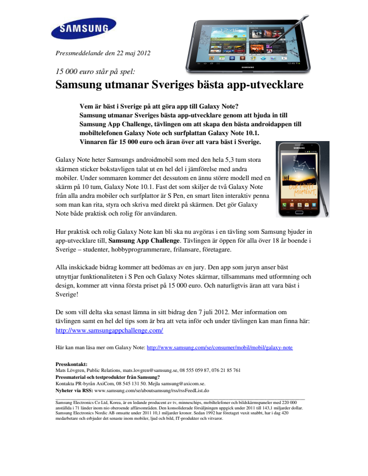 15 000 euro står på spel: Samsung utmanar Sveriges bästa app-utvecklare