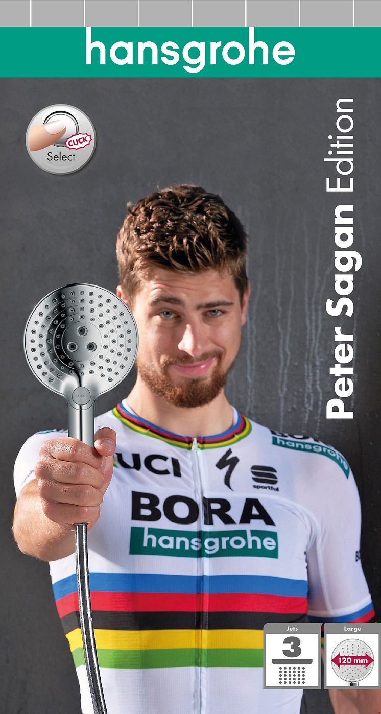 Limited edition Peter Sagan-håndbruser fra hansgrohe