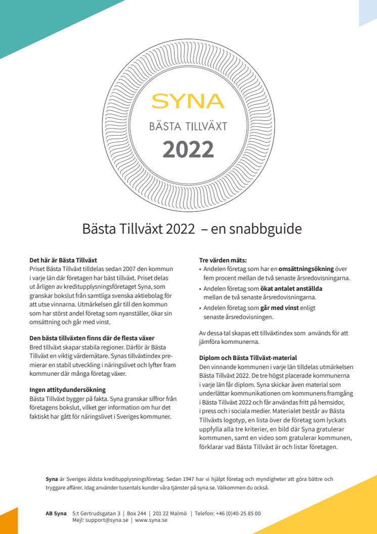 Vad är Bästa tillväxt? (Information från SYNA)