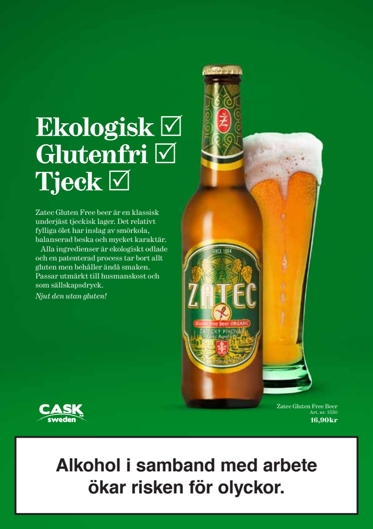 Tjeckisk Lager på Systembolaget blir ekologisk!