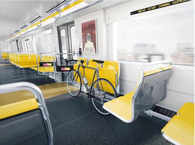 Rendering of Metro Trains proposed for Baltimore Metro