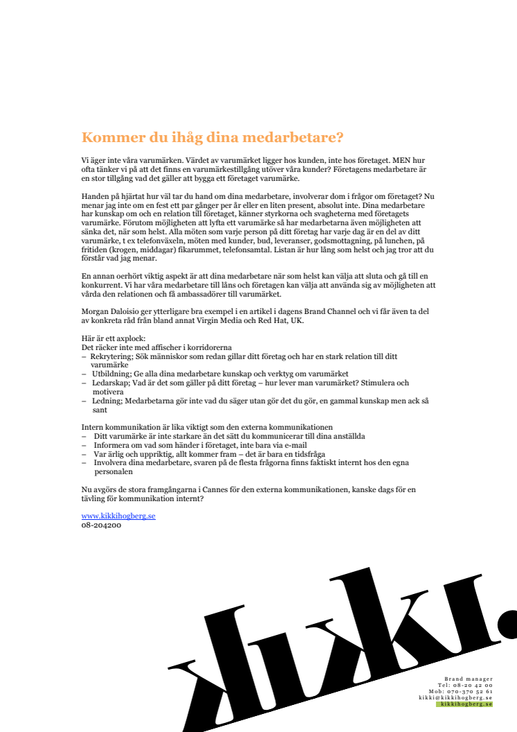 Kommer du ihåg dina medarbetare?