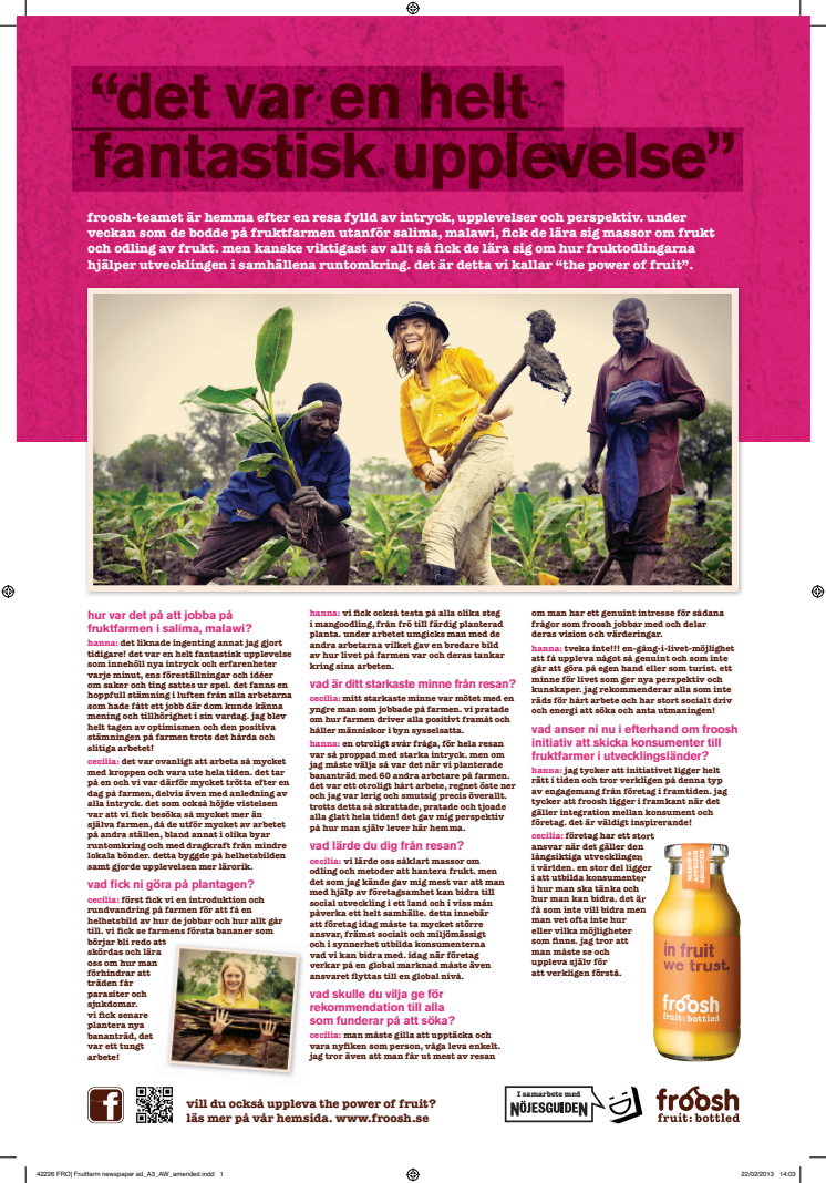 Hanna och Cecilia följde med och planterade bananträd i Malawi.