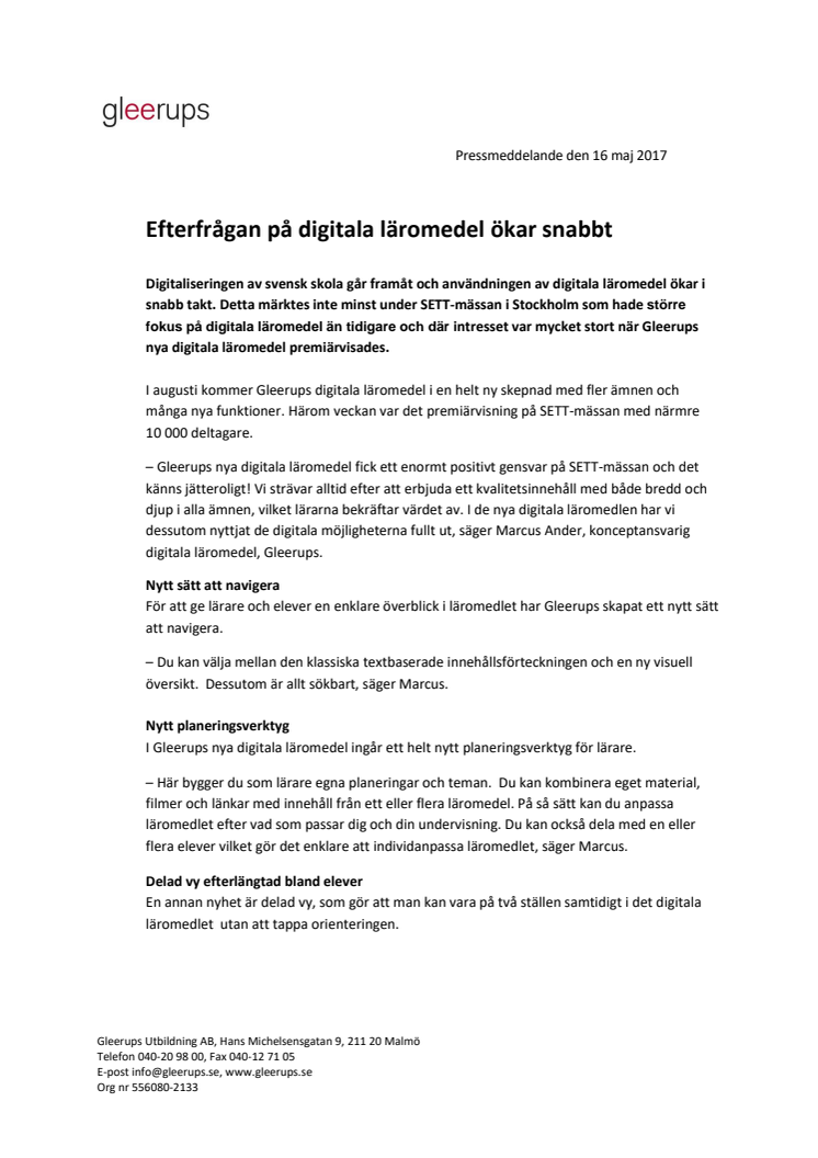 Efterfrågan på digitala läromedel ökar snabbt