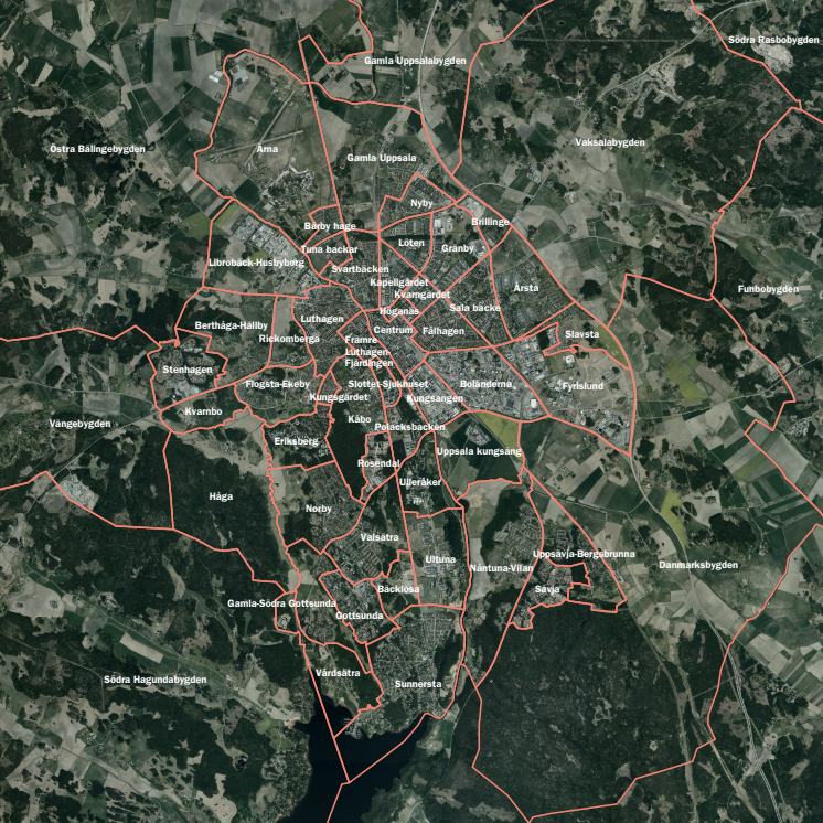 Karta över stadsdelsindelning (med text)
