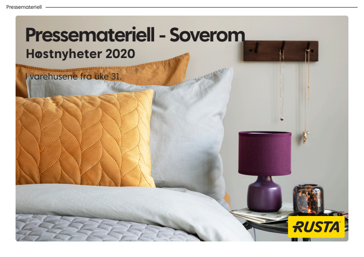 Pressemateriell Soverom - Høst 2020