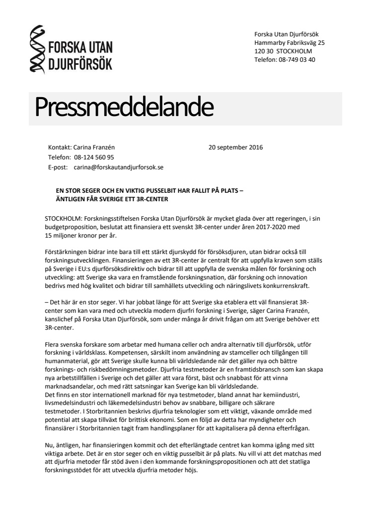 Äntligen ett 3R-center