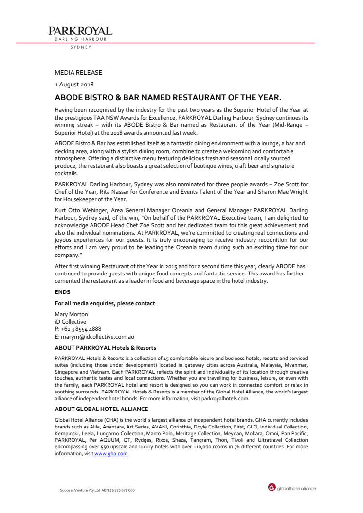ABODE Bistro & Bar Named Restaurant of the Year