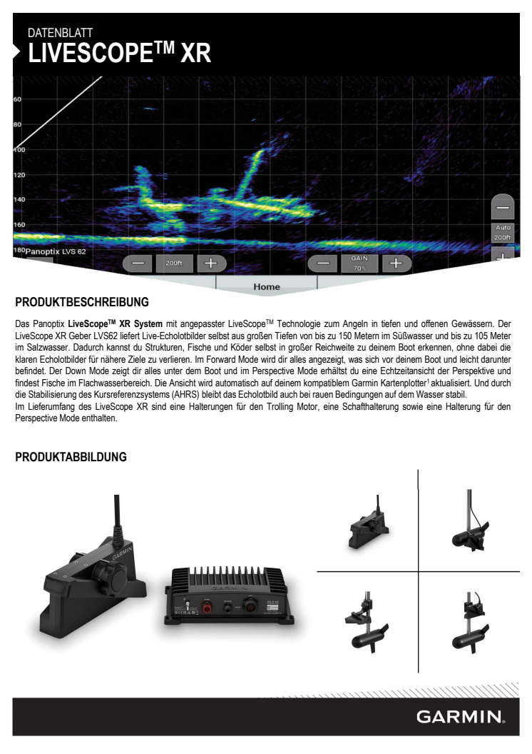 Datenblatt Garmin LiveScope XR