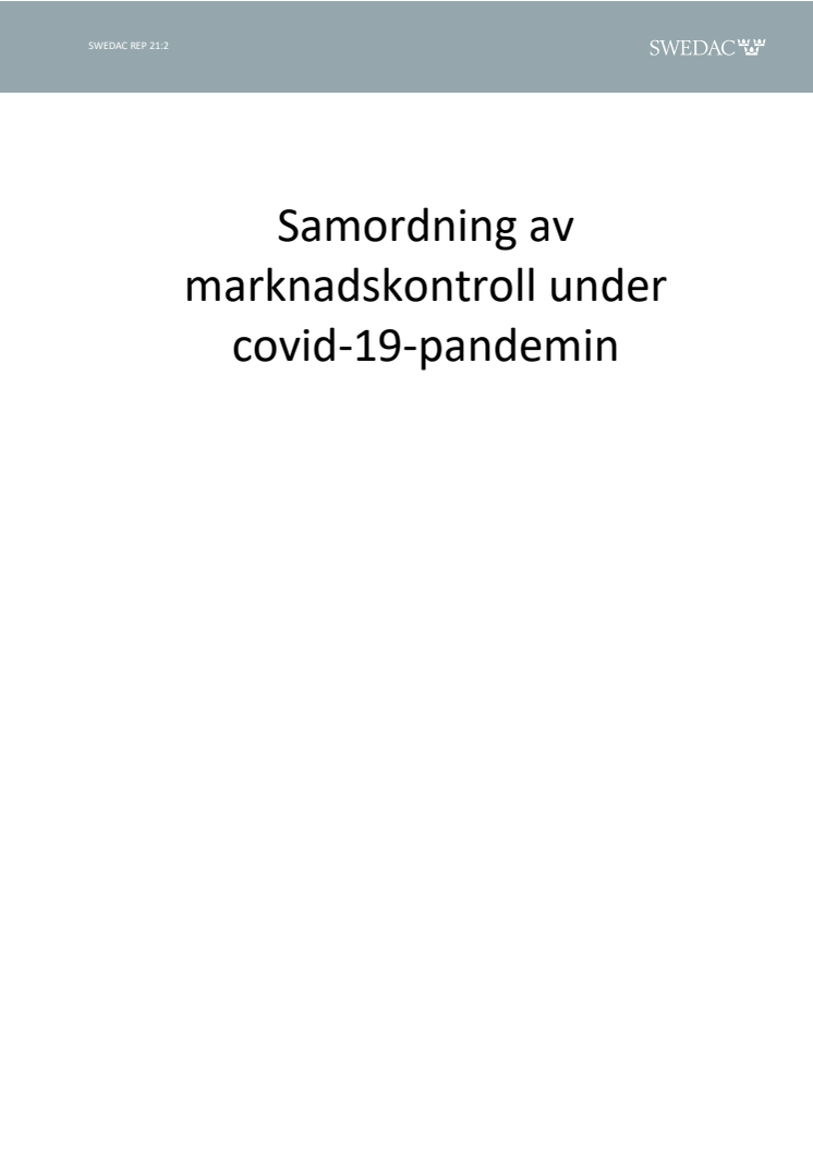 Samordning av marknadskontroll under covid-19-pandemin