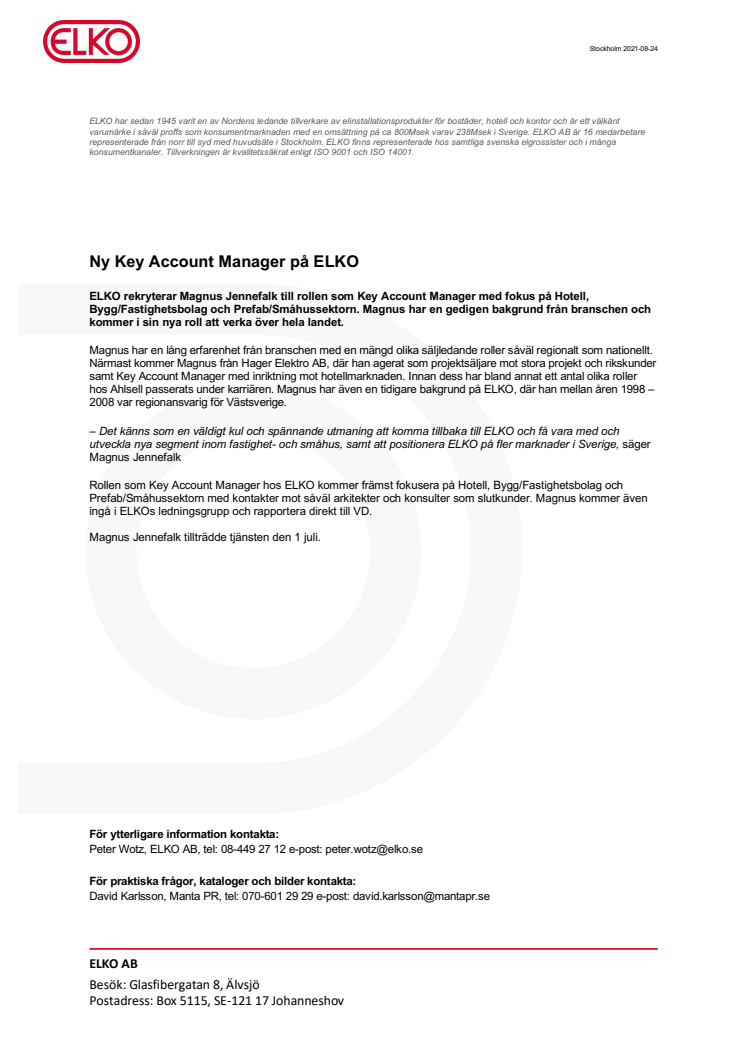 Ny Key Account Manager på ELKO