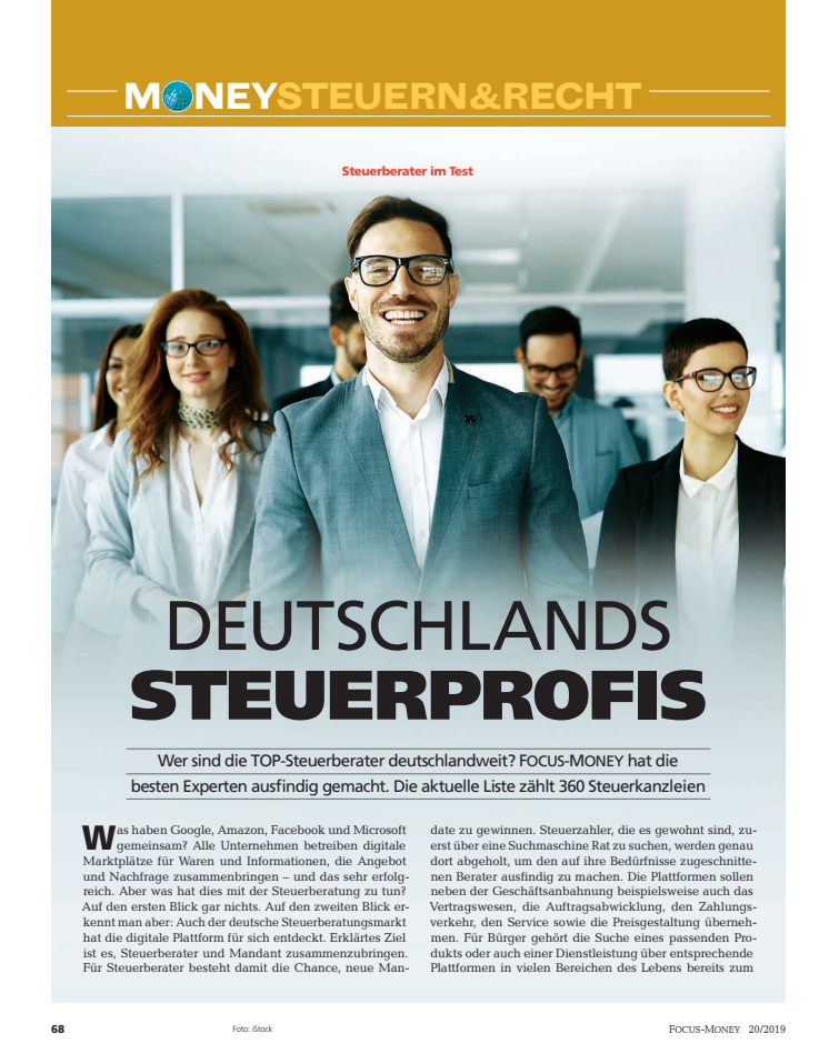 FOCUS-MONEY-TEST: TOP-Steuerberater 2019