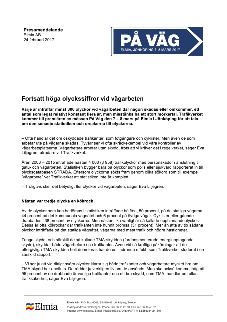 Fortsatt höga olyckssiffror vid vägarbeten