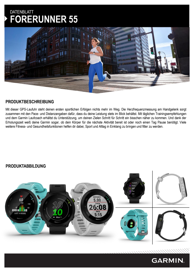 Datenblatt Garmin Forerunner 55