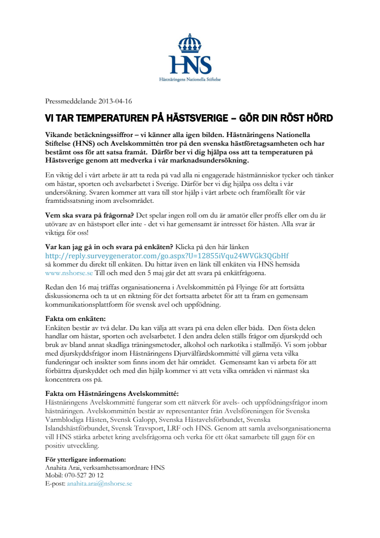 Vi tar temperaturen på Hästsverige - gör din röst hörd