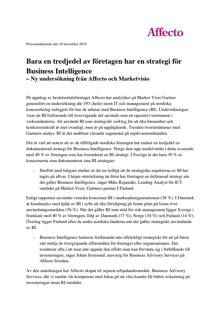 Ny undersökning från Affecto och Marketvisio!