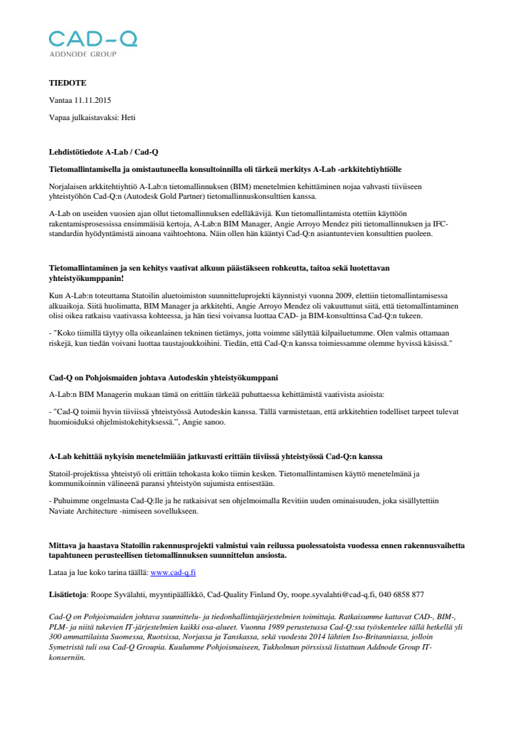Monimuotoinen rakennusprojekti Norjassa: Arkkitehtiyhtiö A-Lab ratkaisi sen BIM:n avulla