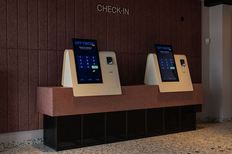 Citybox Stockholm, check-in terminals