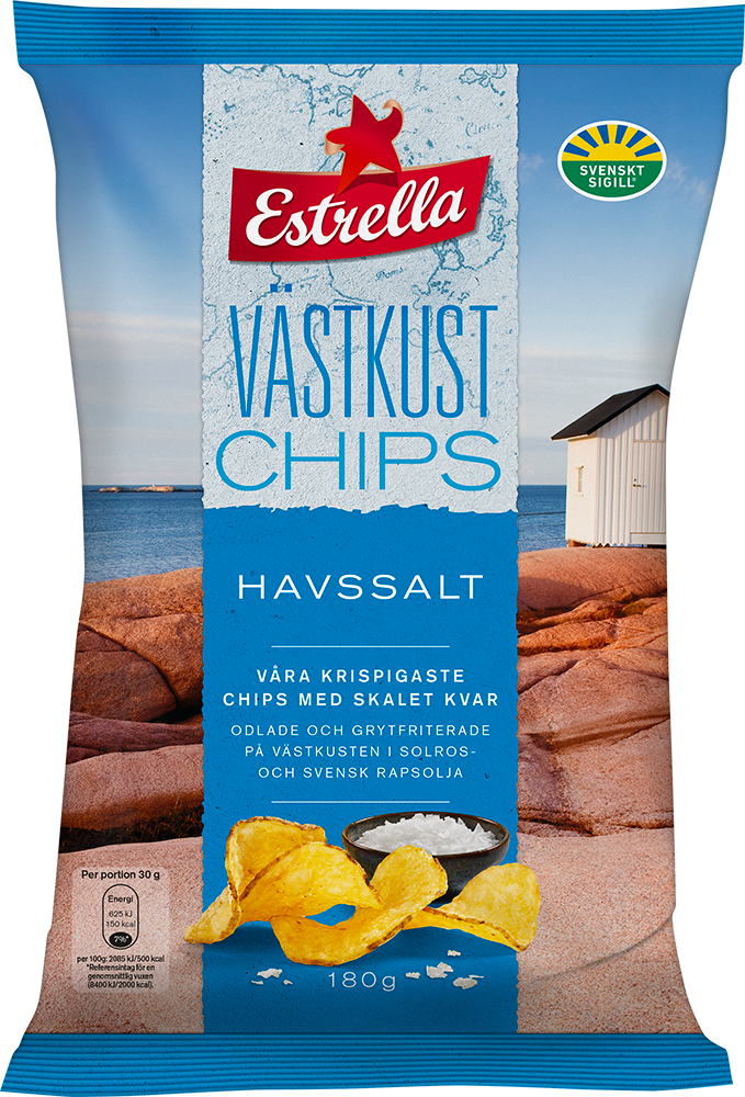 Estrella Västkustchips Havssalt Släta