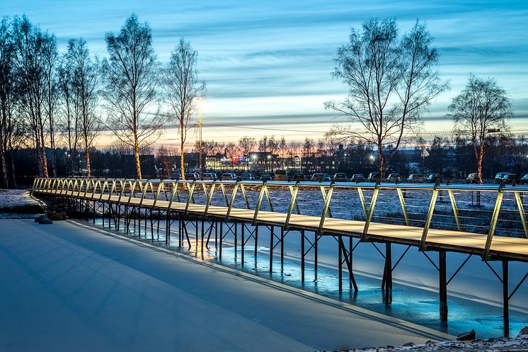 Bild 1. Kyrkparken, gång- och cykelbro i Barkarby