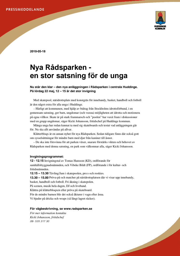 Nya Rådsparken - en stor satsning för de unga