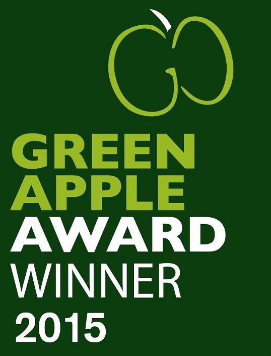 Green apple award winner logo