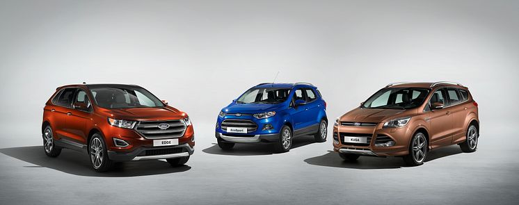 Ford's SUV-modeller; Nye Ford Edge som kommer i 2016, Ford EcoSport og Ford Kuga