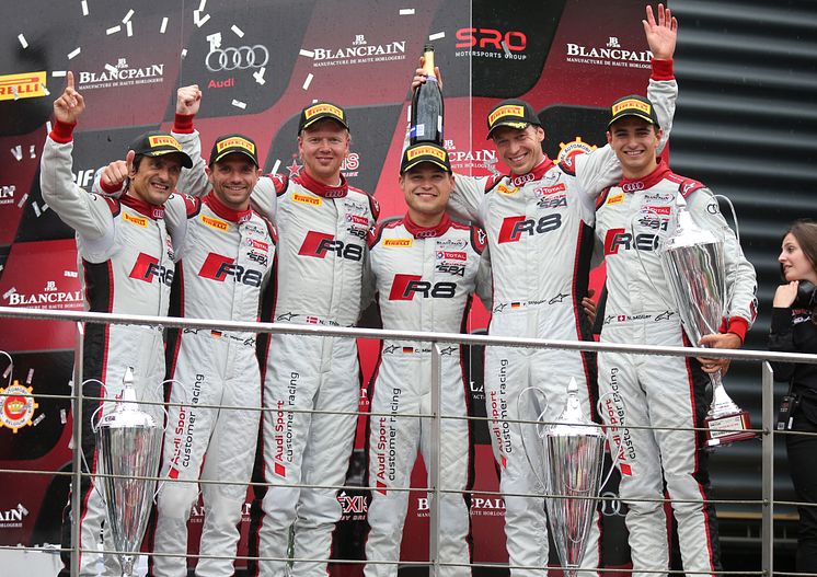 24h Spa 2015 - Stéphane Ortelli (MC), Christian Mamerow (D), Nicki Thiim (DK), Christopher Mies (D), Frank Stippler (D), Nico Müller (CH)