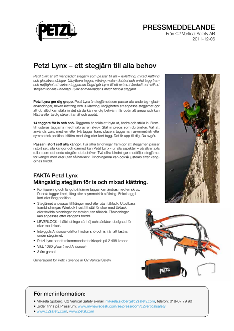 Petzl Lynx - ett stegjärn till alla behov