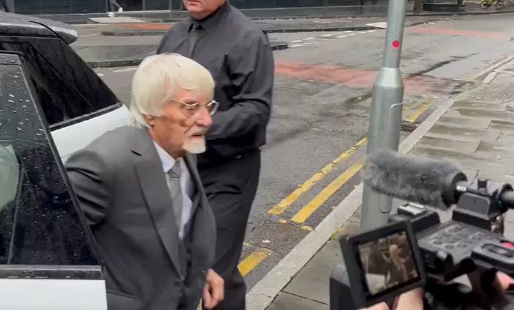Bernie Ecclestone arriving at Southwark Crown Court this morning