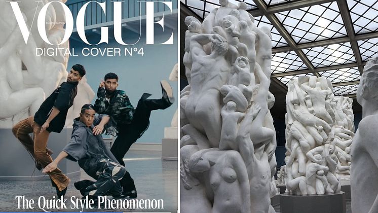 Vogue Digital cover 4 2023 The Quick Style Vigeland Museum film av Vogue. Monolitten Foto Marthe Grette