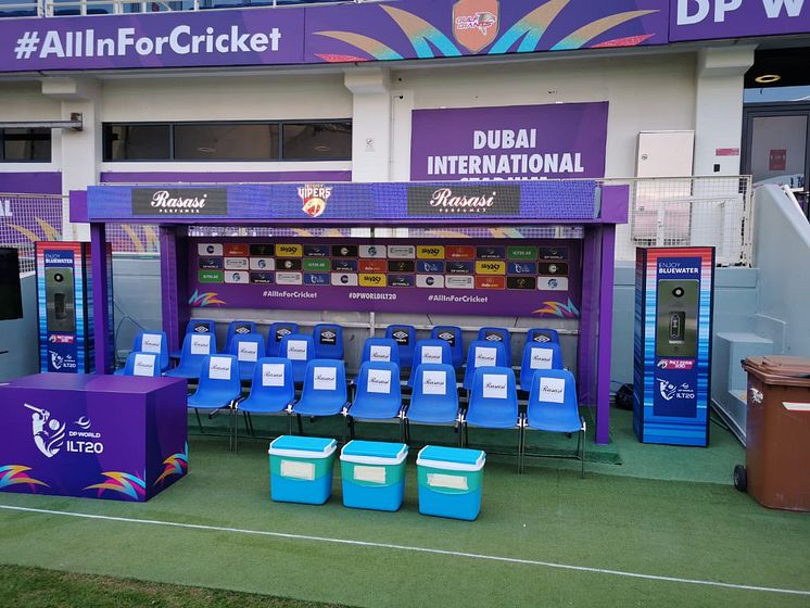 Bluewater water stations in the Desert Vipers player dugout