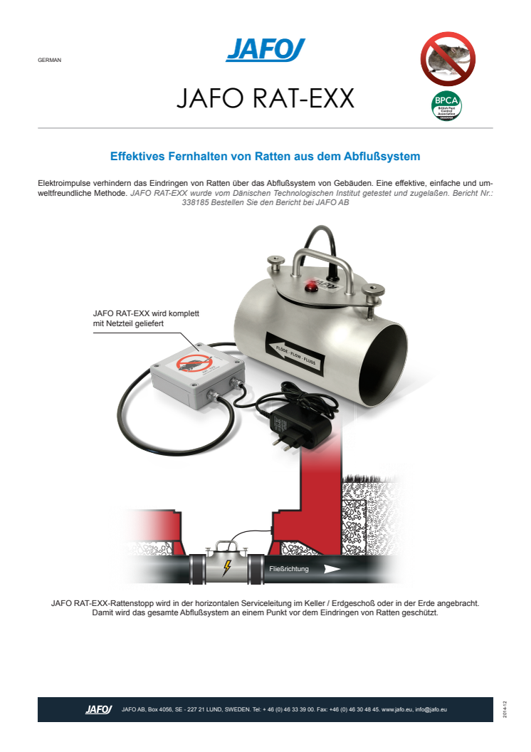 JAFO RAT-EXX - Elektronischer rattenstopp Produktbroschüre