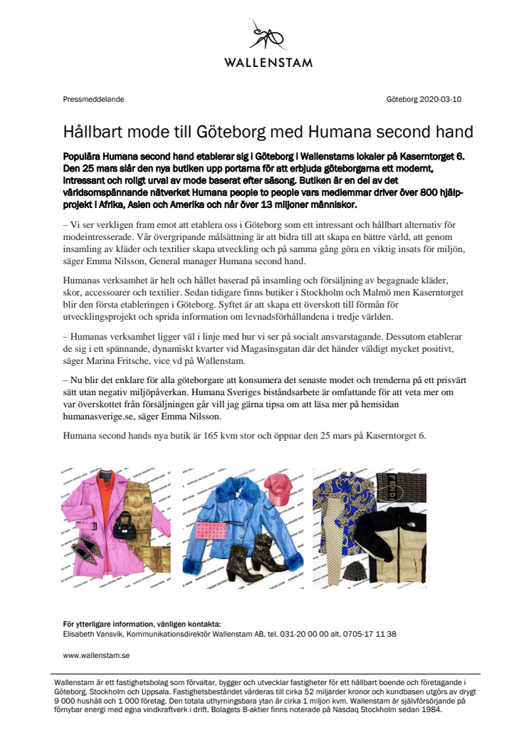 Hållbart mode till Göteborg med Humana second hand 