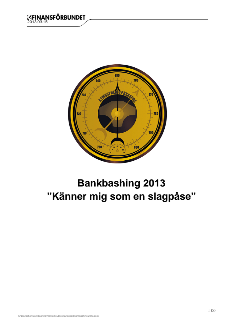 Rapport bankbashing 2013