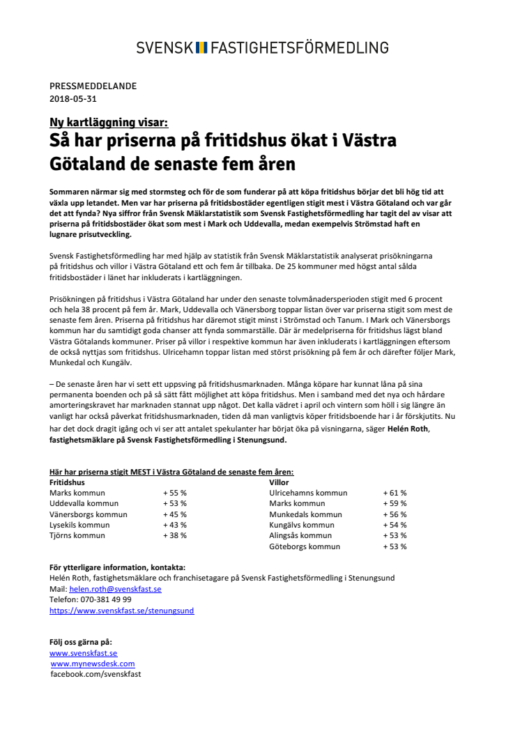 Ny kartläggning visar: Så har priserna på fritidshus ökat i Västra Götaland de senaste fem åren