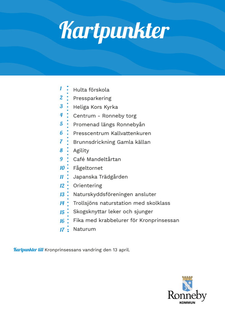 Kartpunkter  (bilaga till Karta Kronprinsessans vandring)